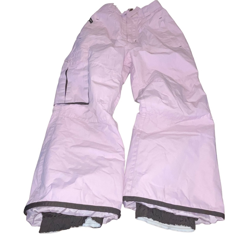 🌸 - Go Girl snow ski pants kids size medium 5/6 pink with brown‎ accents